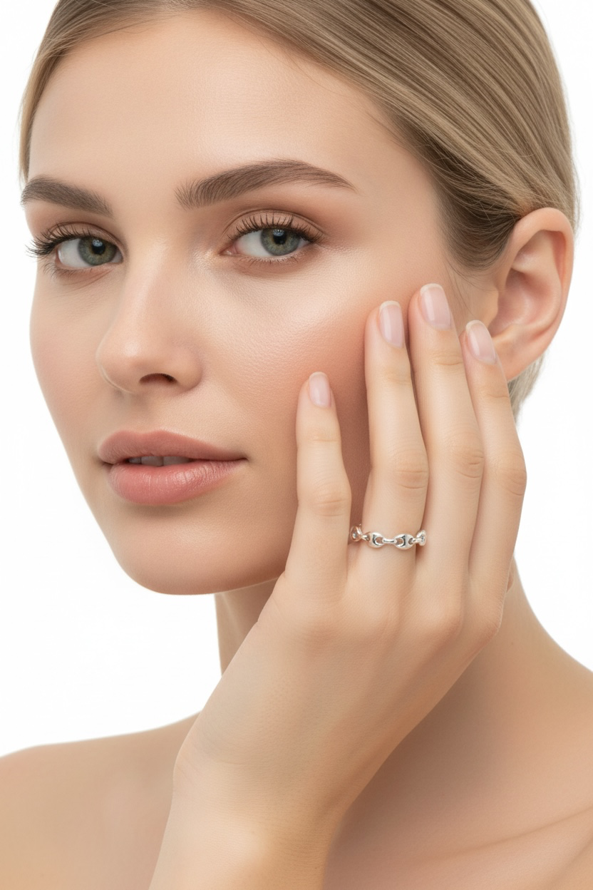 Sterling Silver, Linked Marina Band Ring
