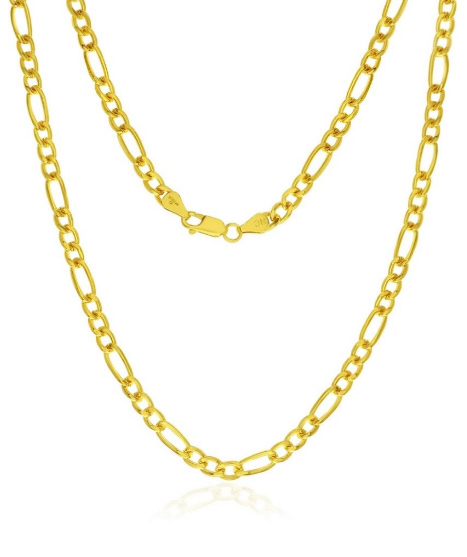 14K Yellow, Gold Filled (14/20 GF) 4.5mm Figaro Chain