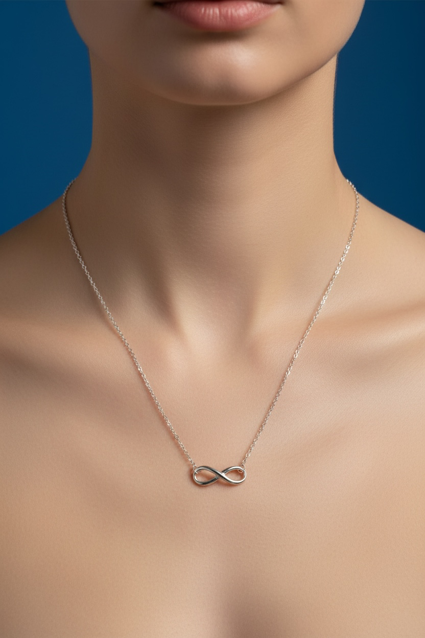 Sterling Silver, Infinity Necklace
