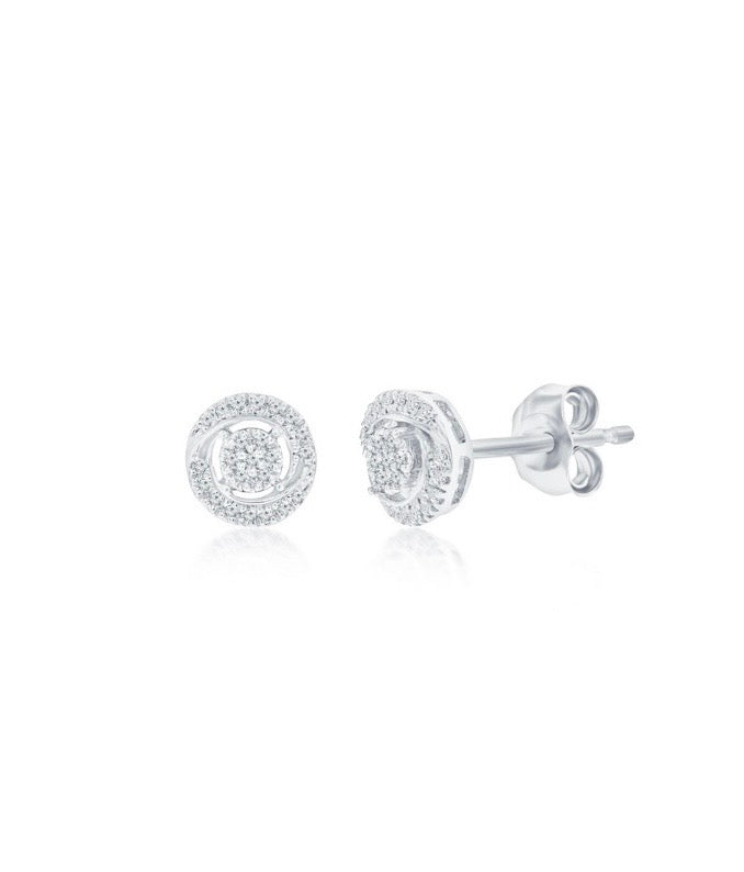 925 sterling silver Natural Diamonds Mini Studs
