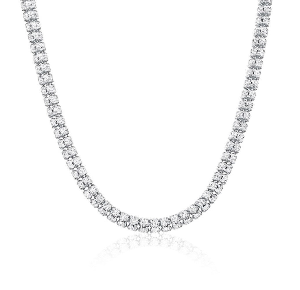 Sterling Silver, 5mm Ice Chain - Rhodium Plated unisex