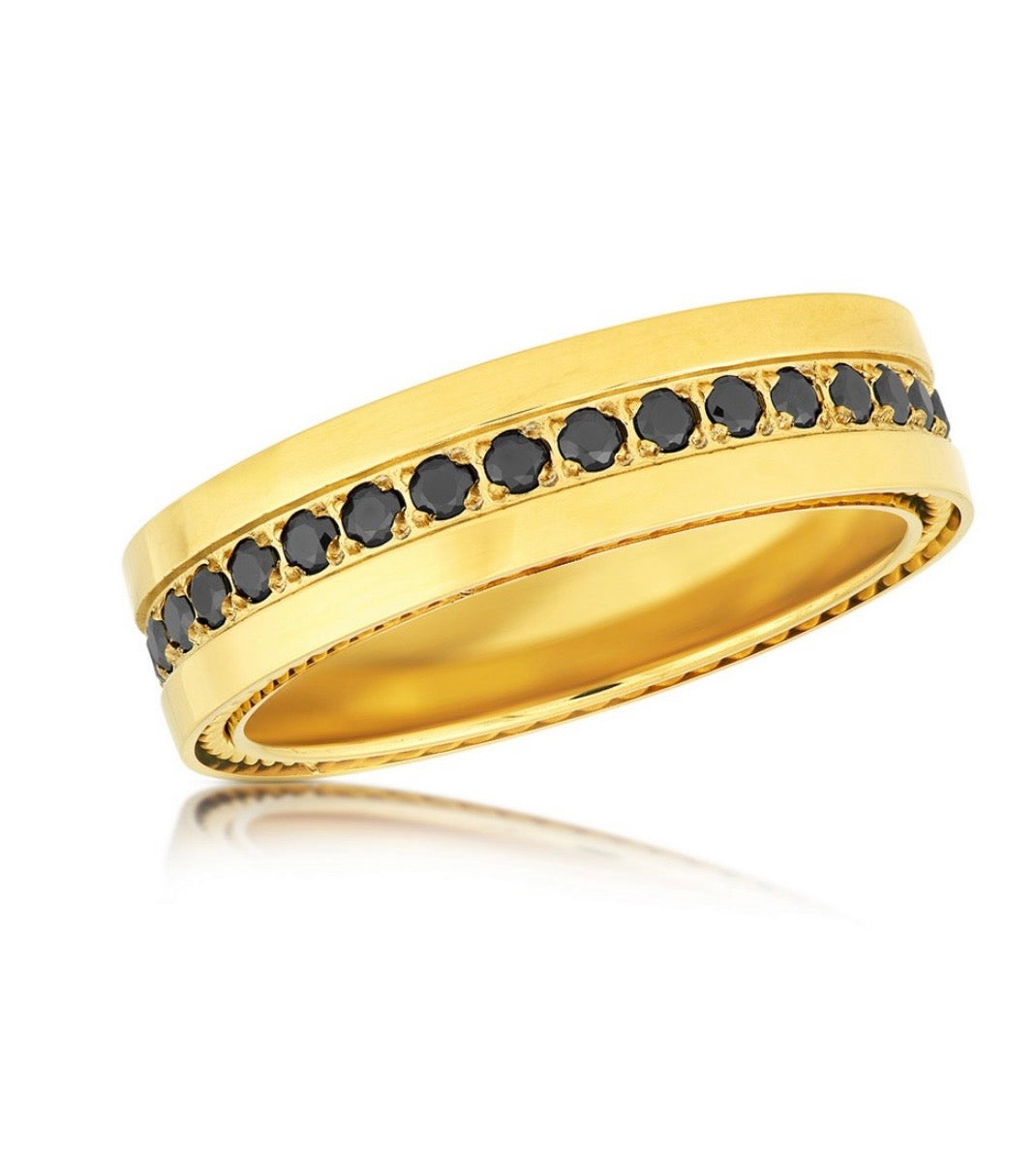 Stainless Steel, Black Crystal Ring MEN'S COLLECTION