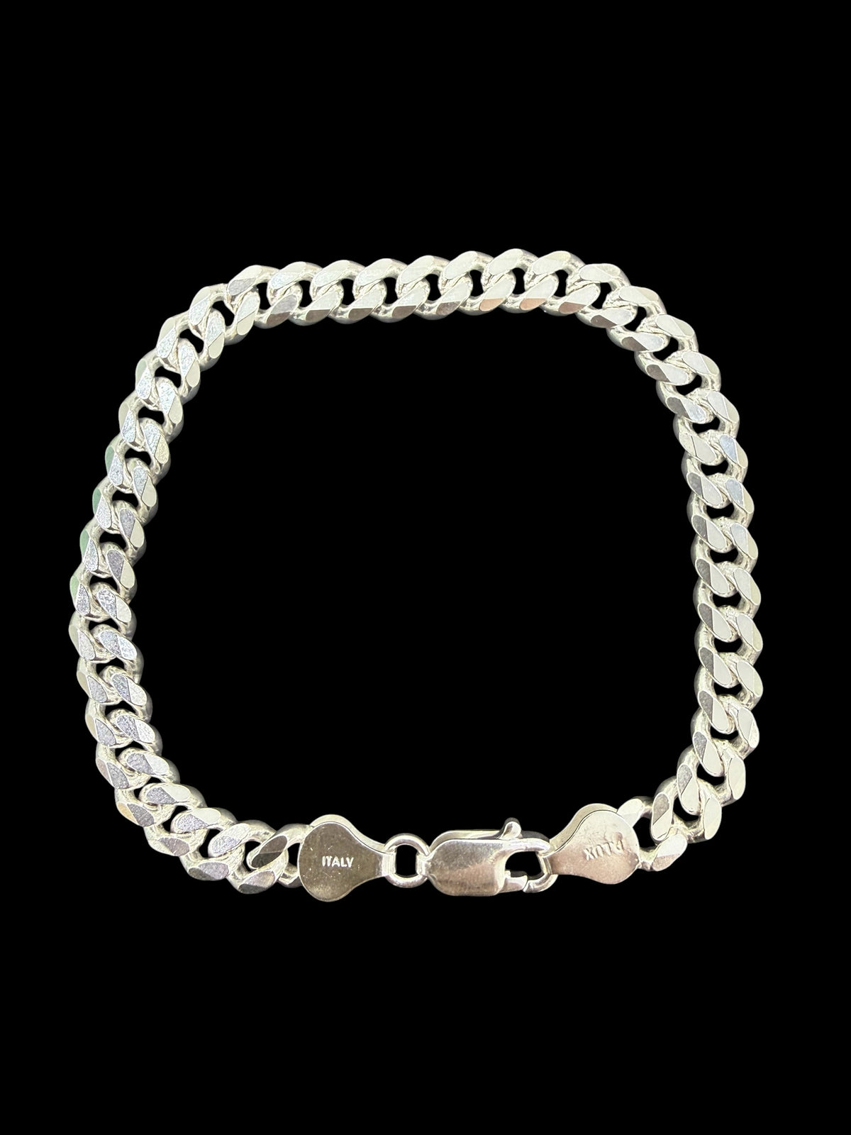 925 solid sterling silver bracelet 6mm unisex