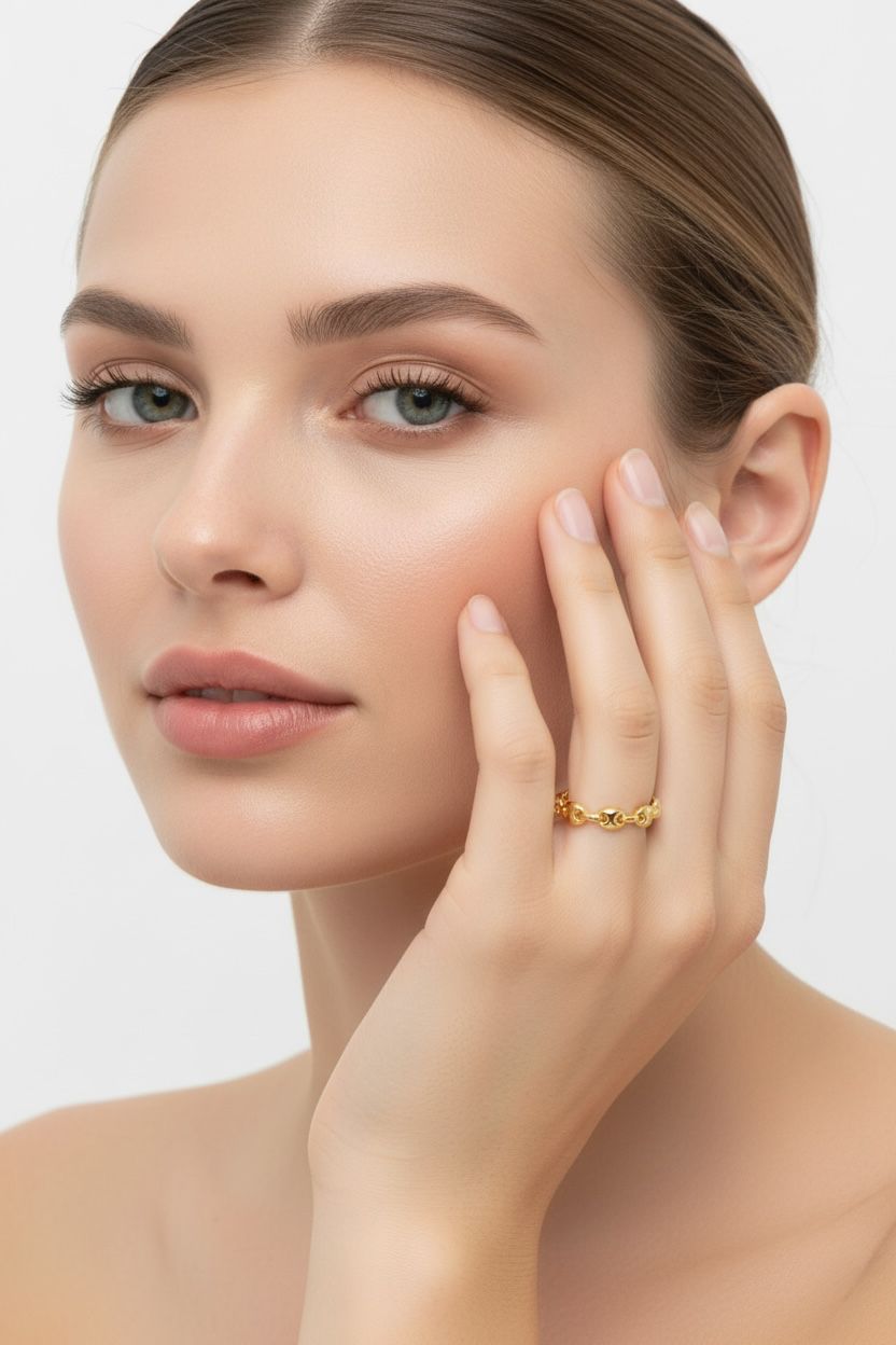 Sterling Silver, Linked Marina Band Ring