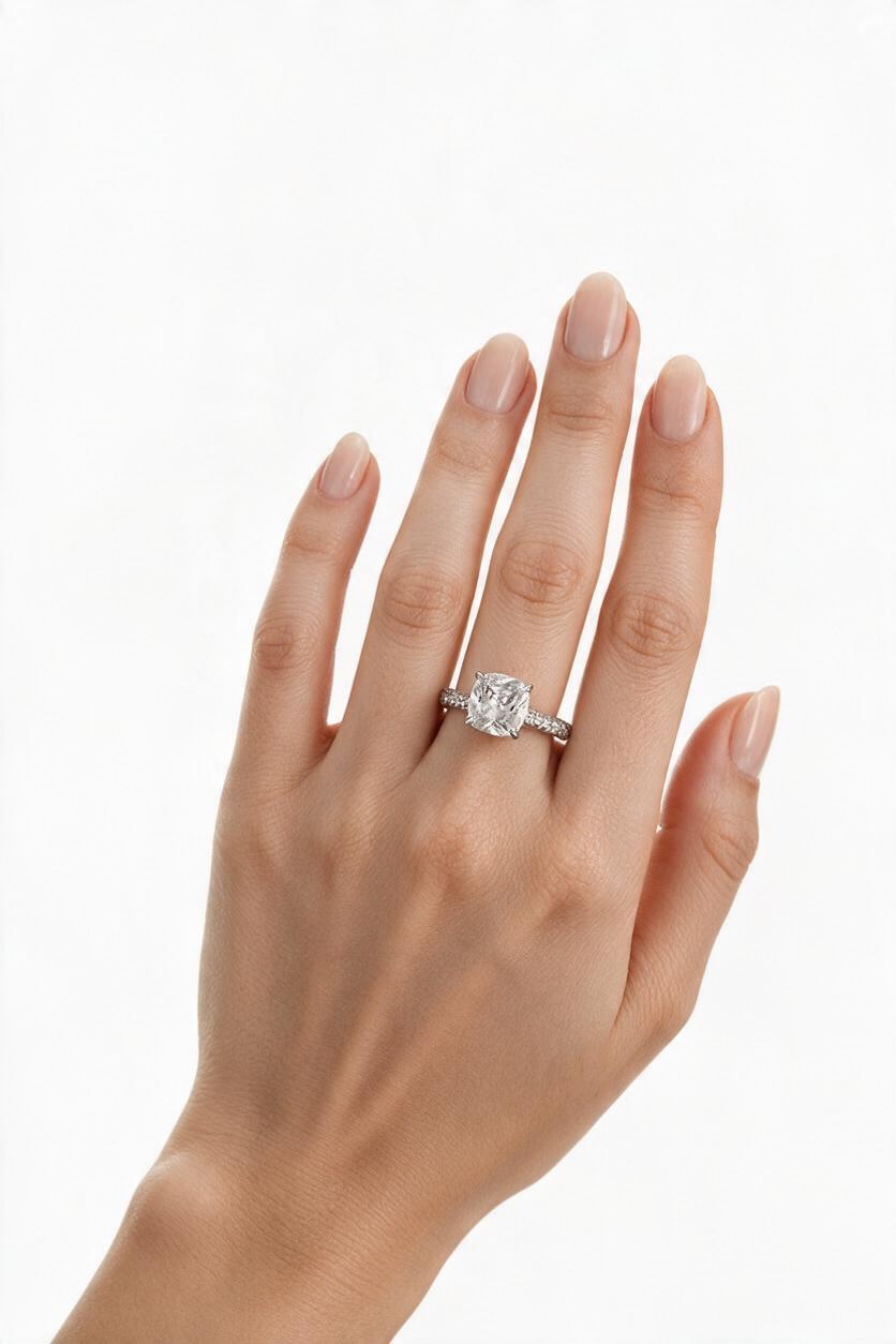 Sterling Silver, Square Solitaire Engagement Ring
BRIDAL JEWELRY