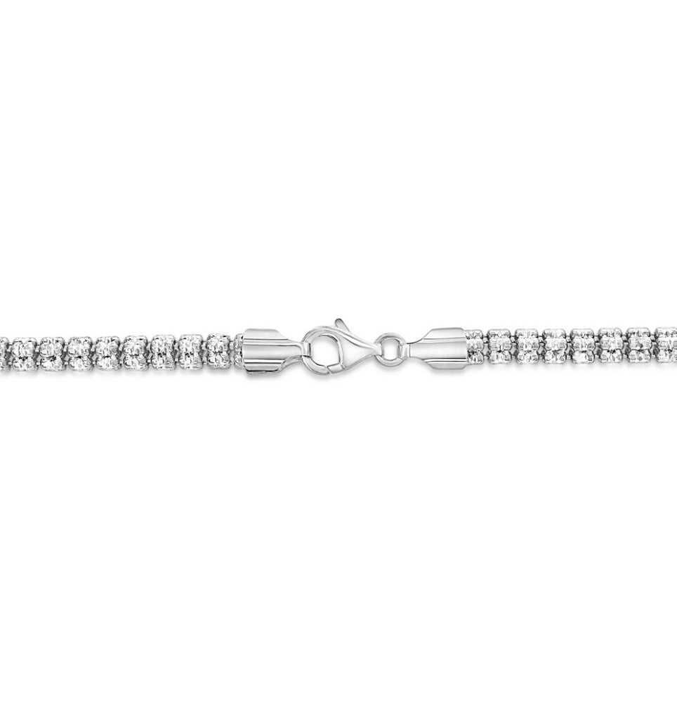 Sterling Silver, 5mm Ice Chain - Rhodium Plated unisex