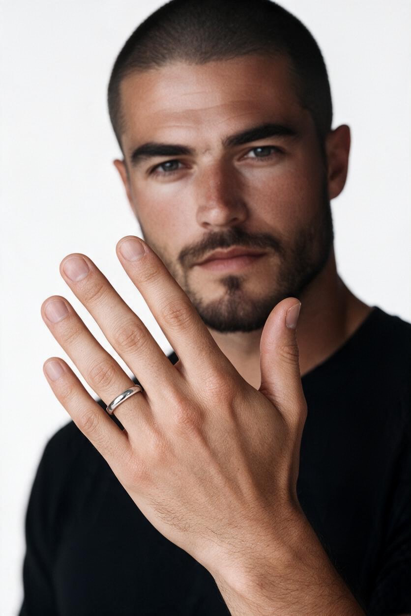 4mm sterling silver band ring unisex