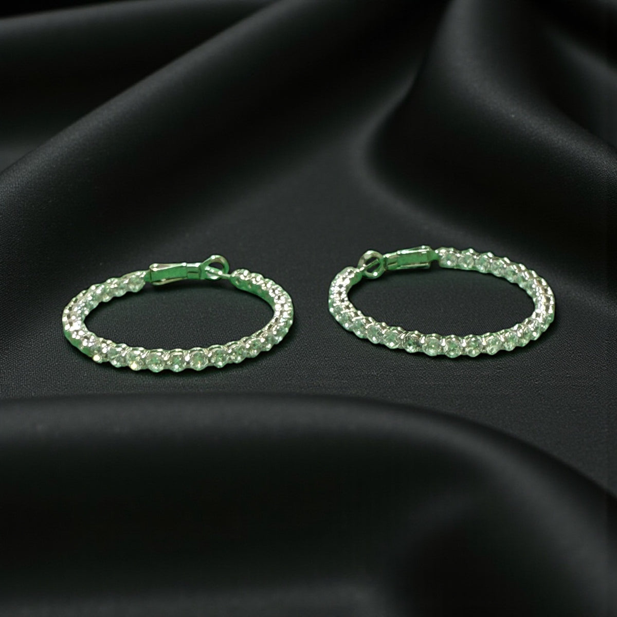 DIAMOND CRYSTALLINE HOOP EARRINGS LARGE SIZE