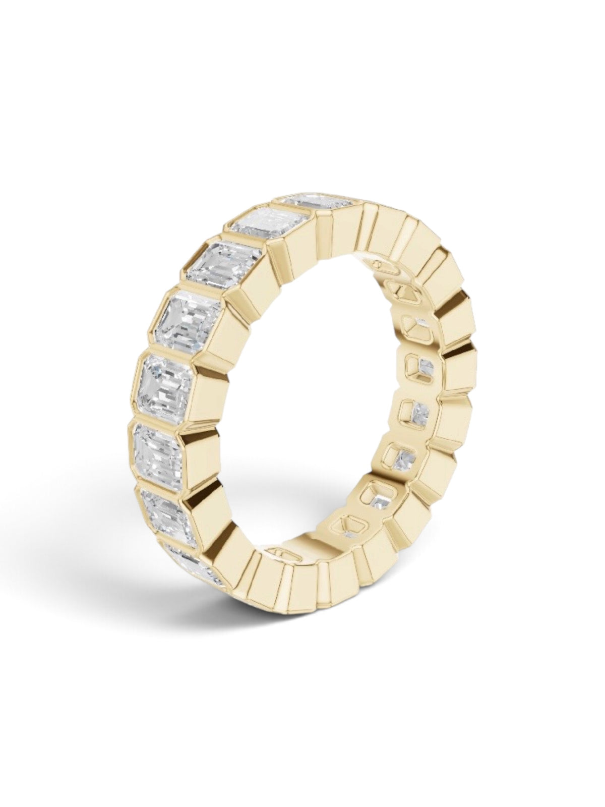 18 KT YELLOW GOLD BEZEL WEDDING BAND