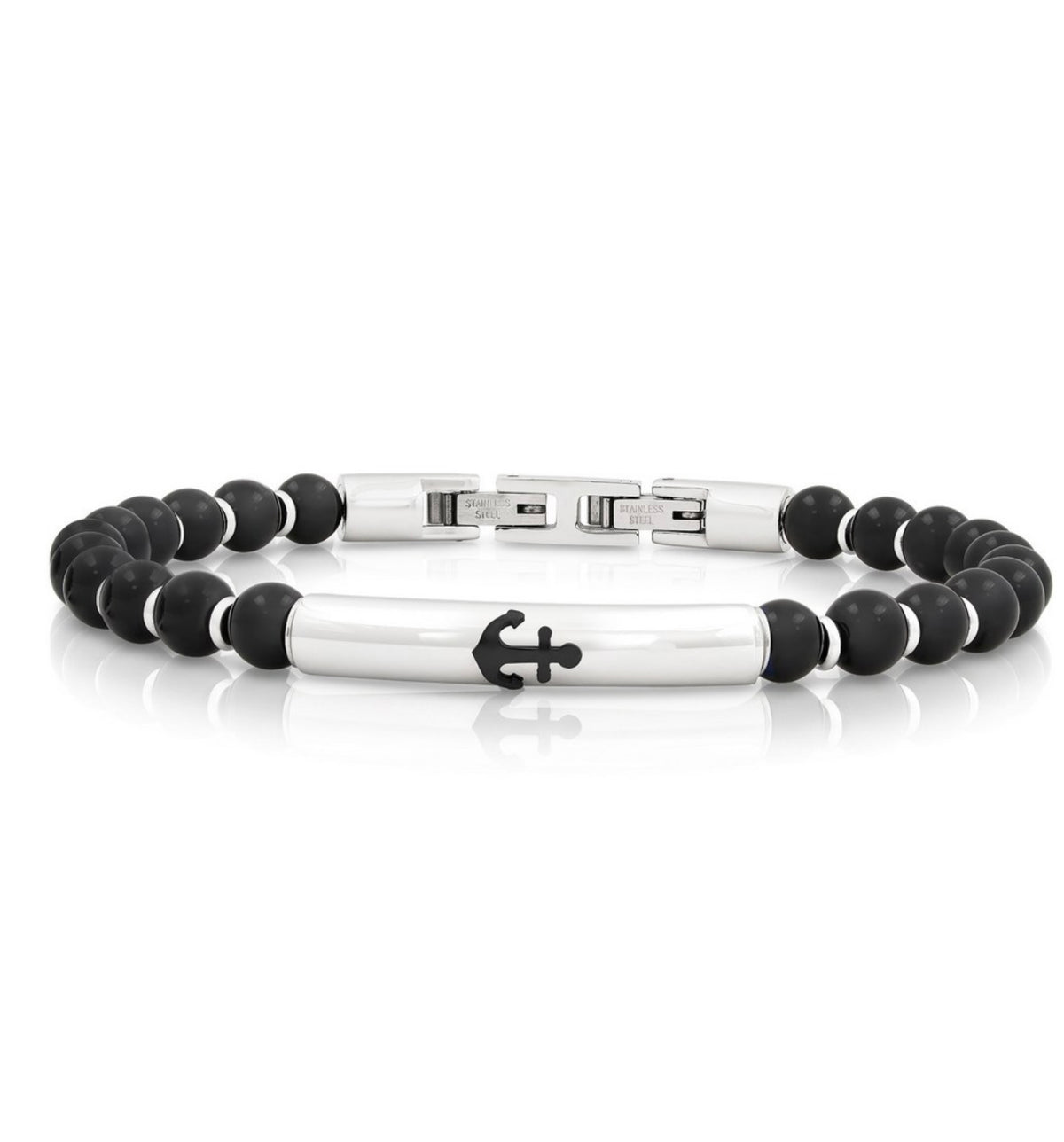 Stainless Steel, Genuine Bead Anchor Bracelet - Onyx OR Lapis
MEN'S COLLECTION
