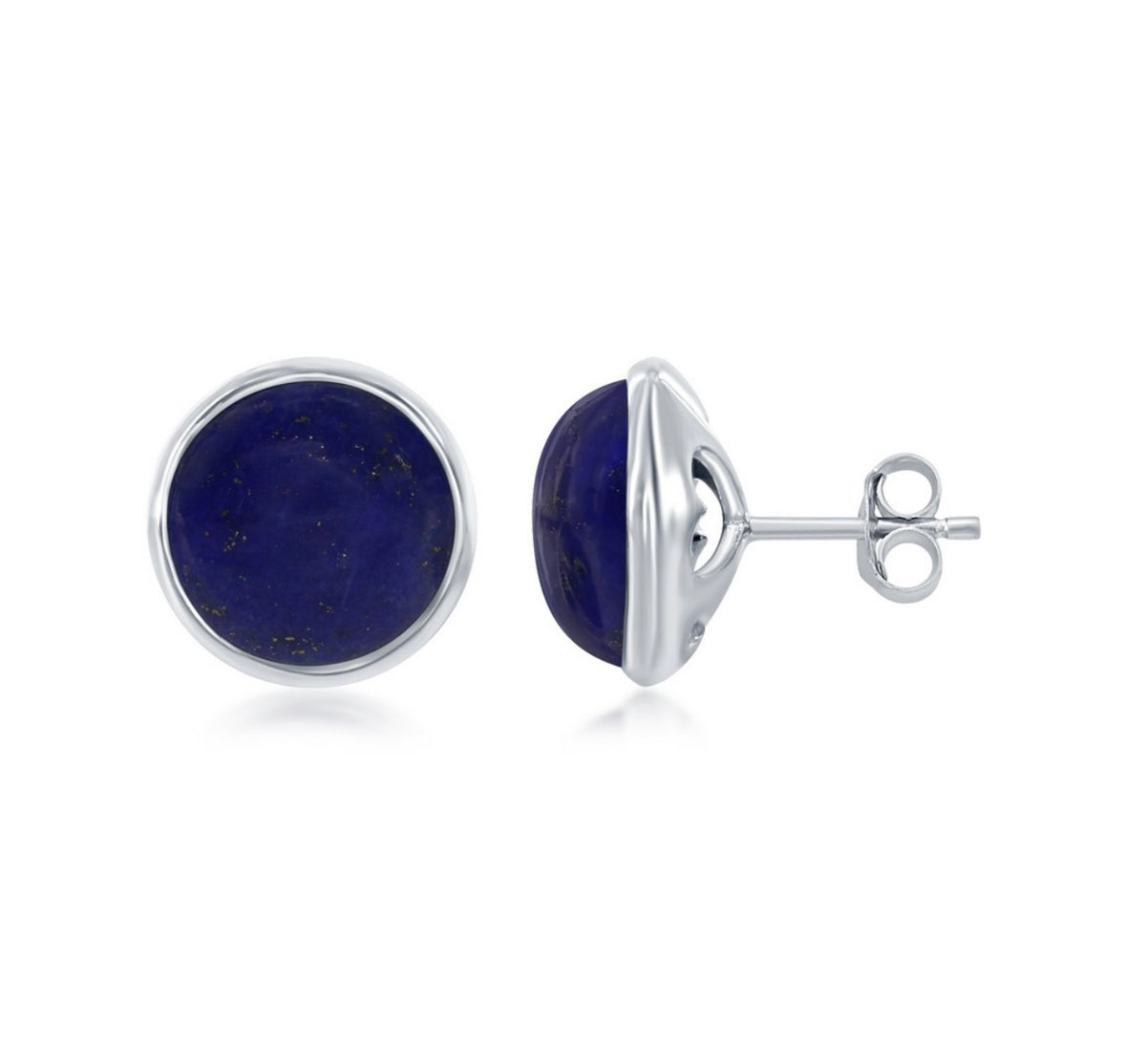 Sterling Silver, Natural Stone Necklace - Lapis