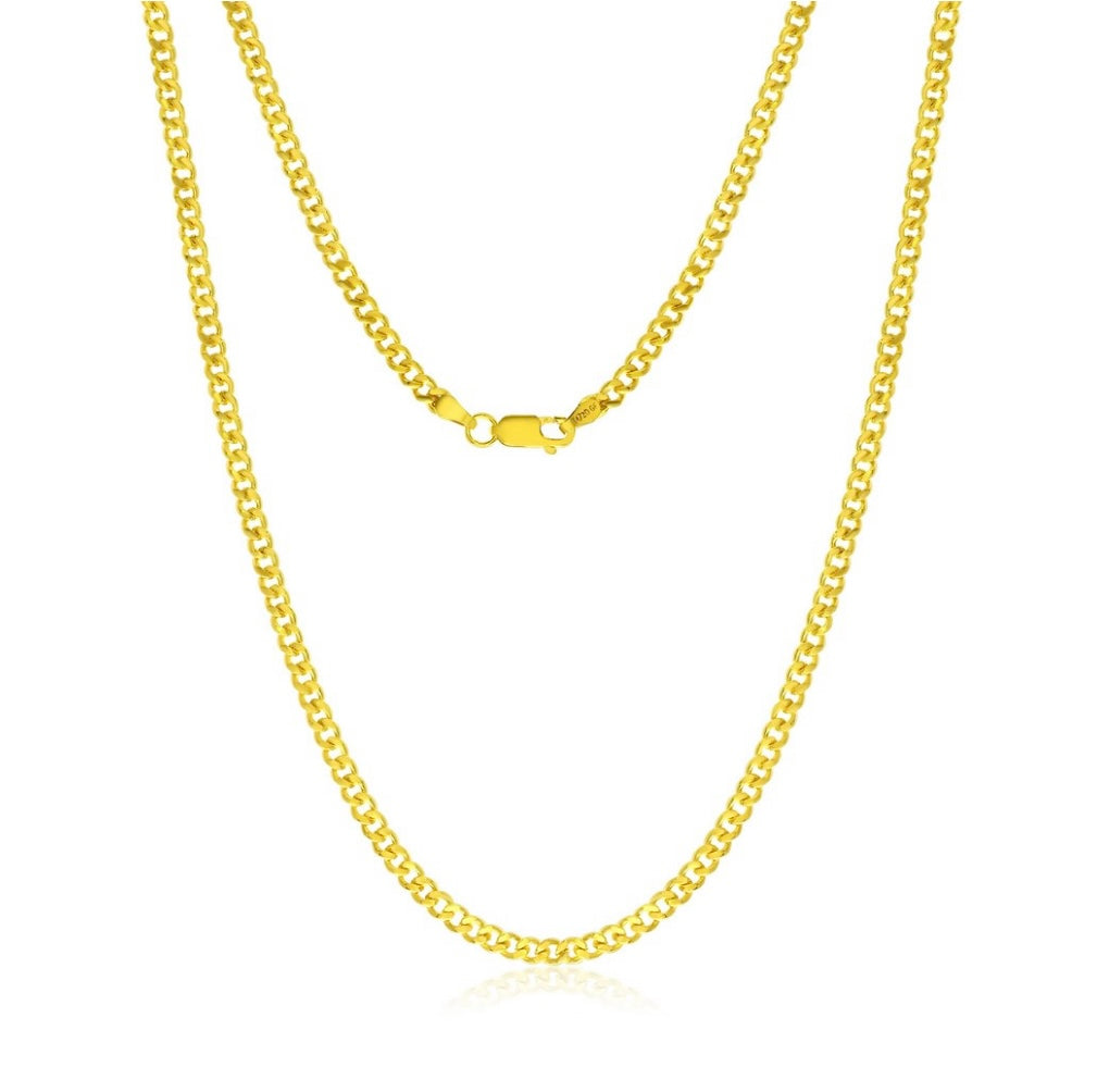 14K Yellow, Gold Filled (14/20 GF) 3.5mm Cuban Chain