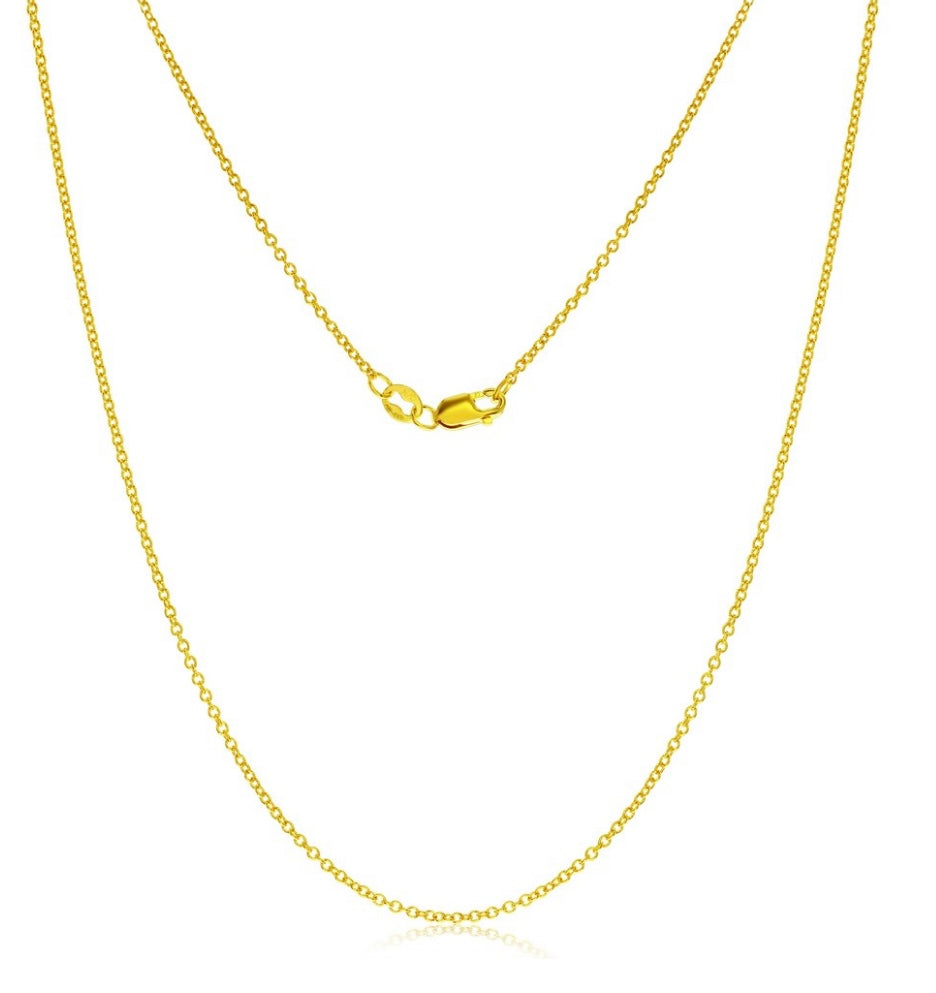 14K Yellow, Gold Filled (14/20 GF) 1mm Cable Chain