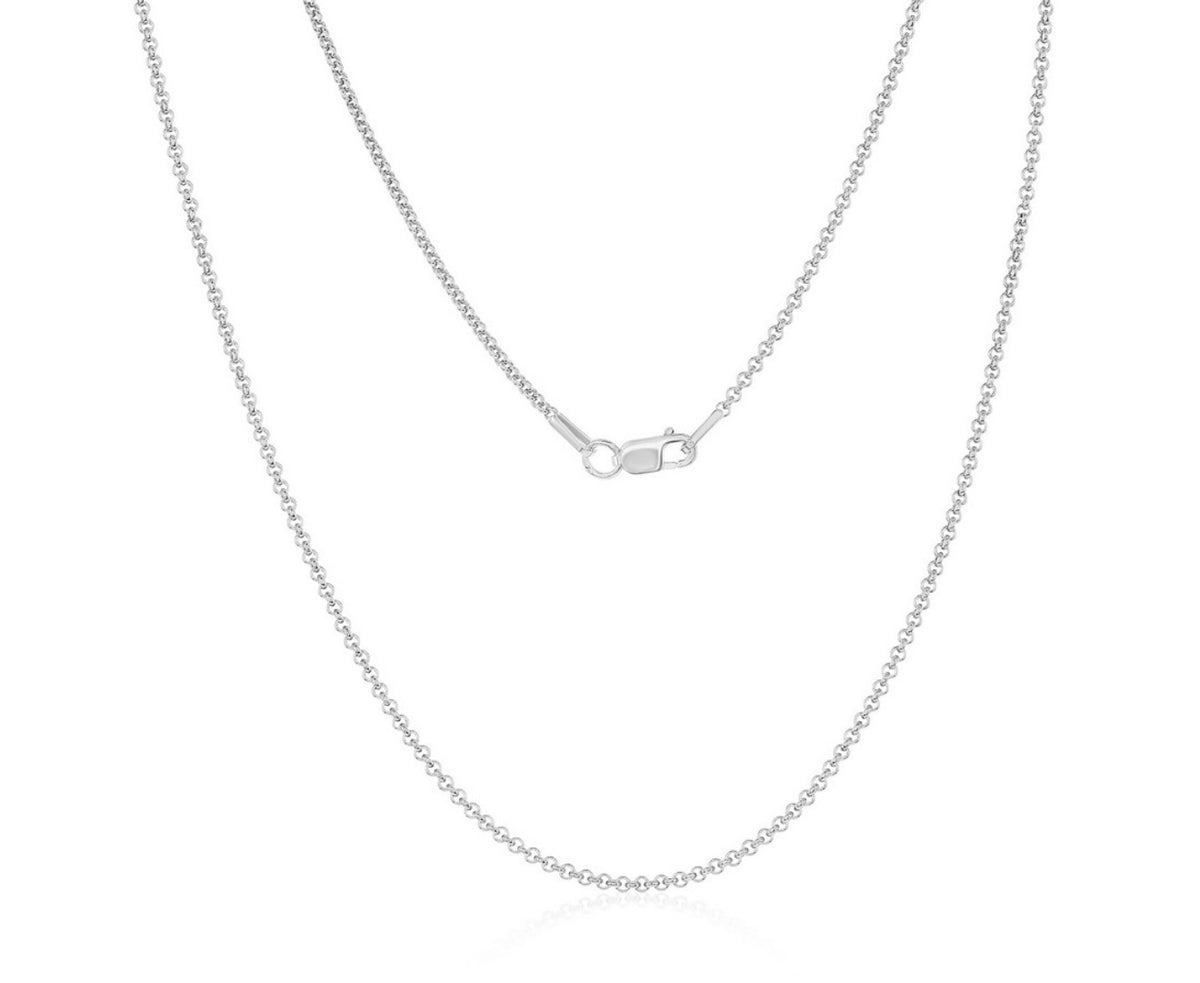 Sterling Silver, 1.5mm Cable Chain - Rhodium Plated