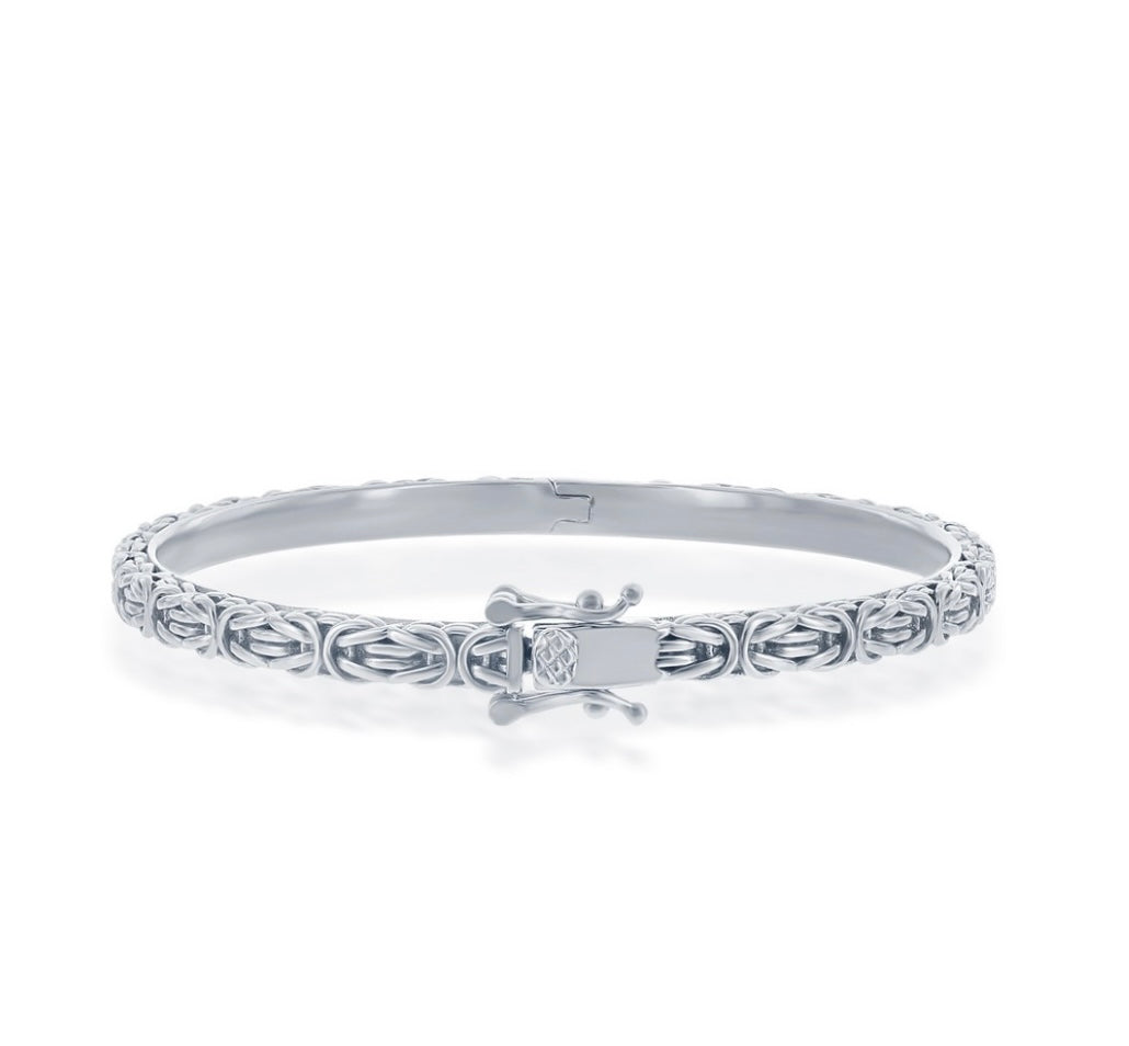 Sterling Silver, Byzantine Design Bangle