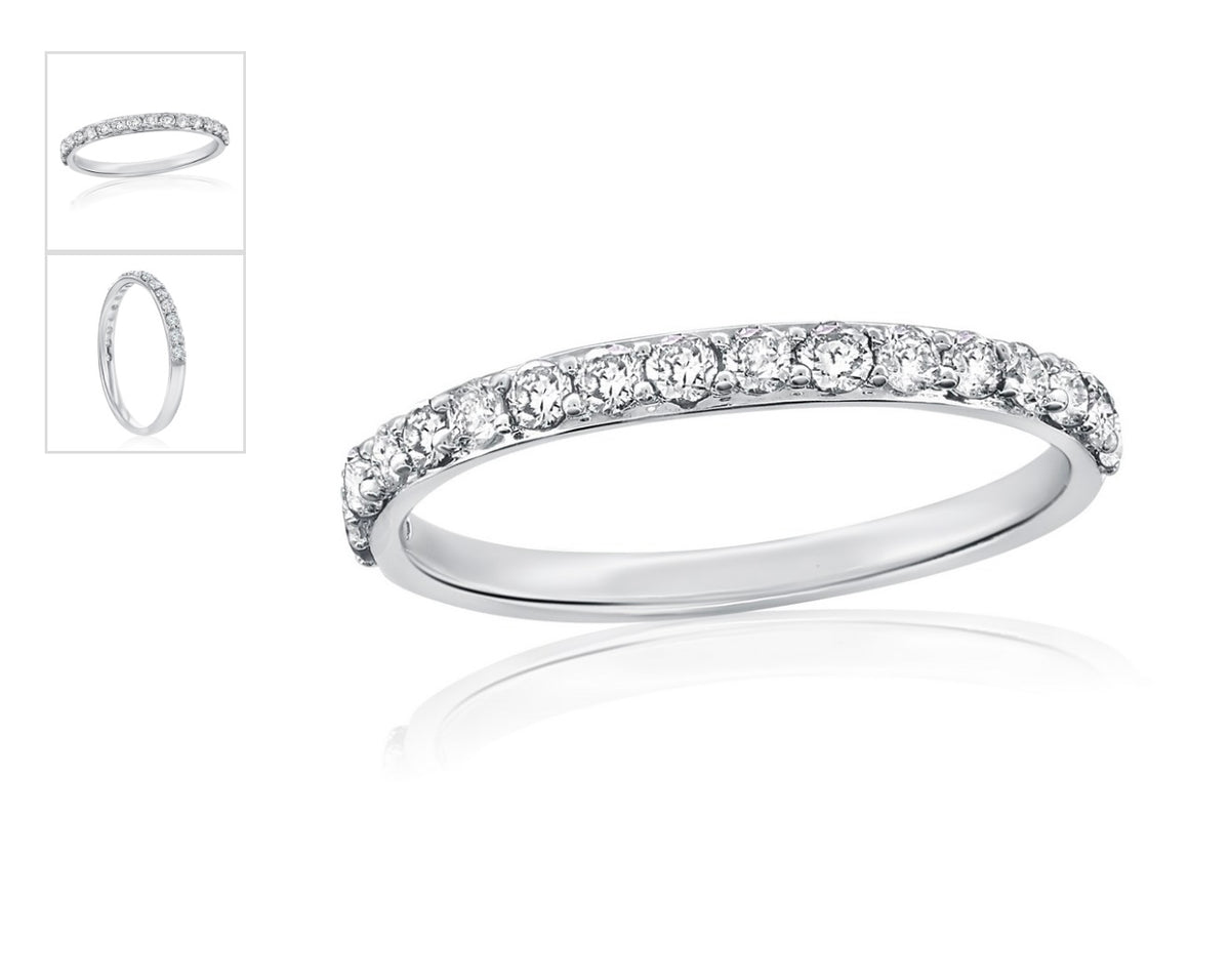 Sterling Silver, Lab-Grown 0.27ct Diamond Half-Eternity Ring - (11 Stones)