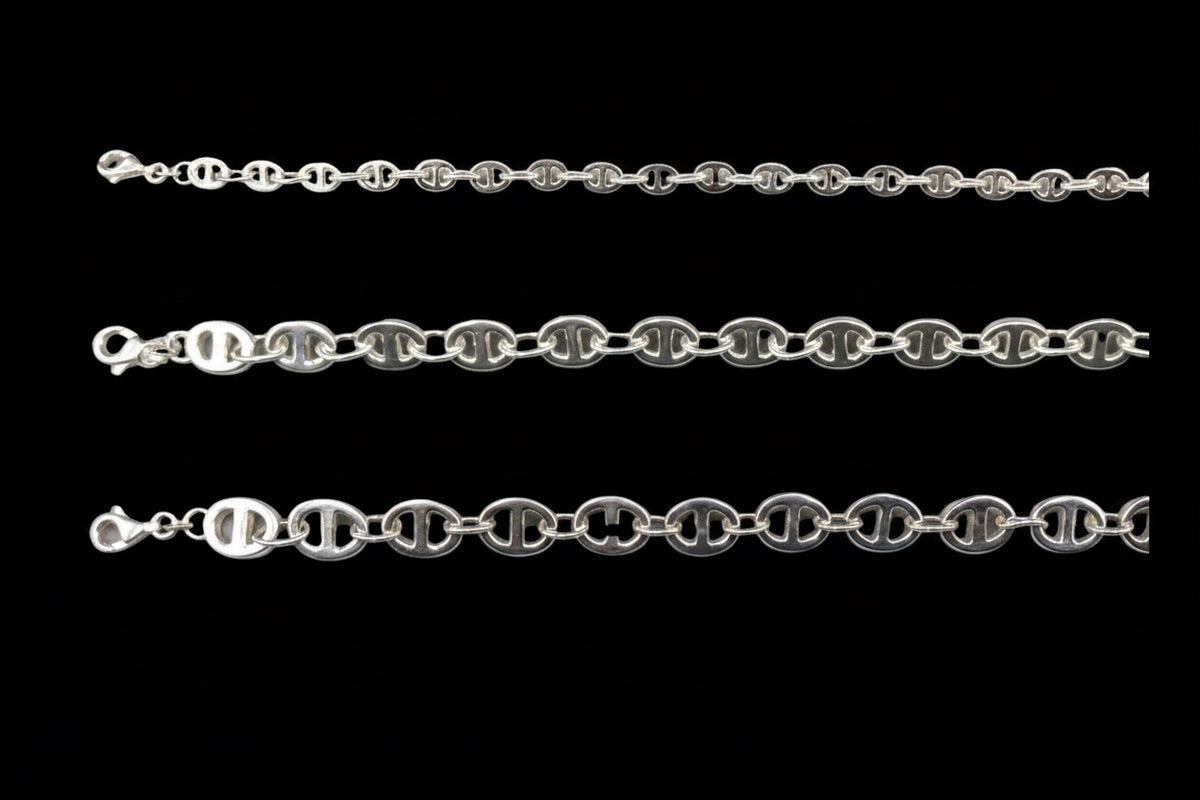 925 sterling silver flat marina chain