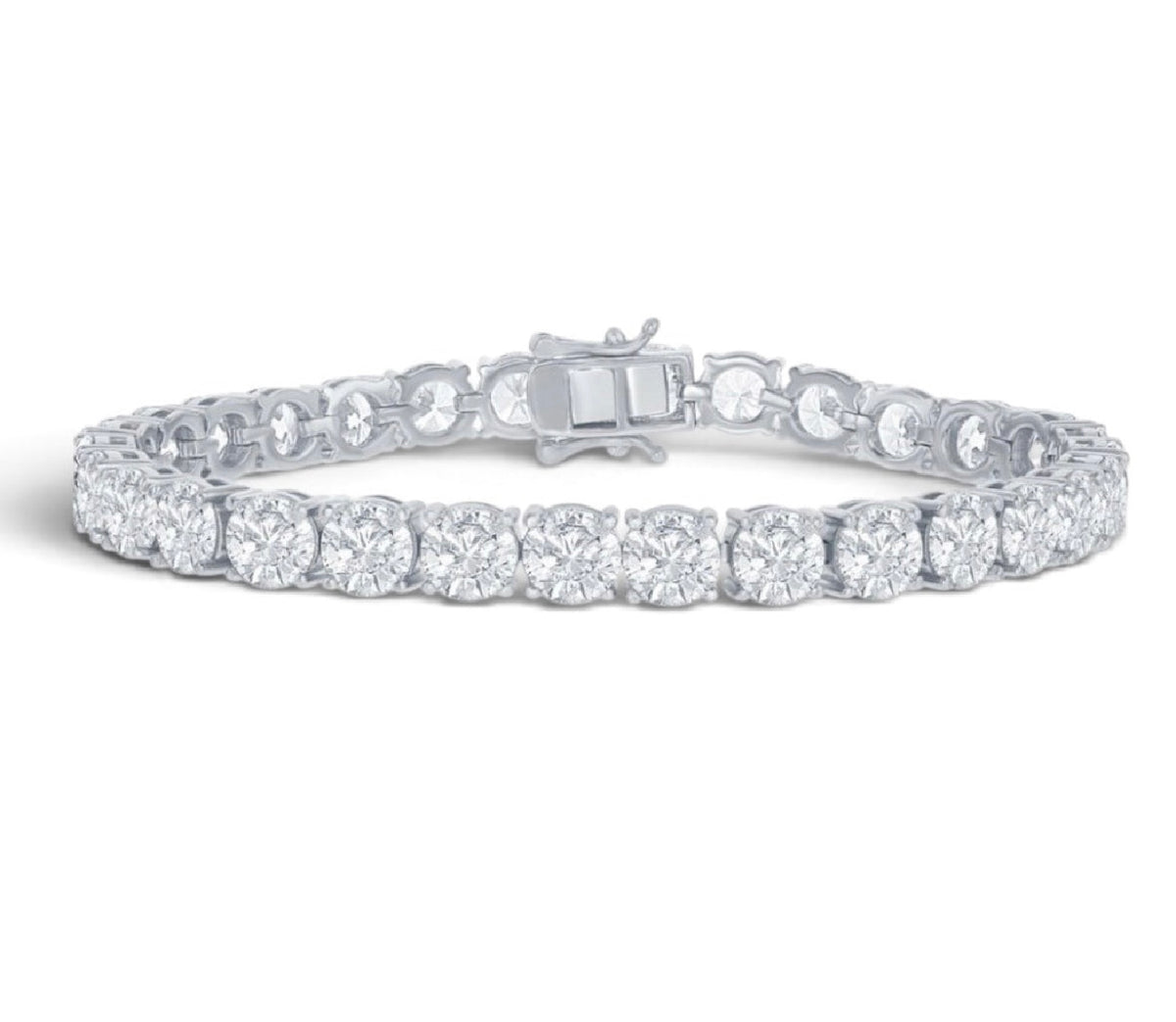 Sterling Silver 5mm Round 15.63ctw Moissanite Tennis Bracelet 7 inches