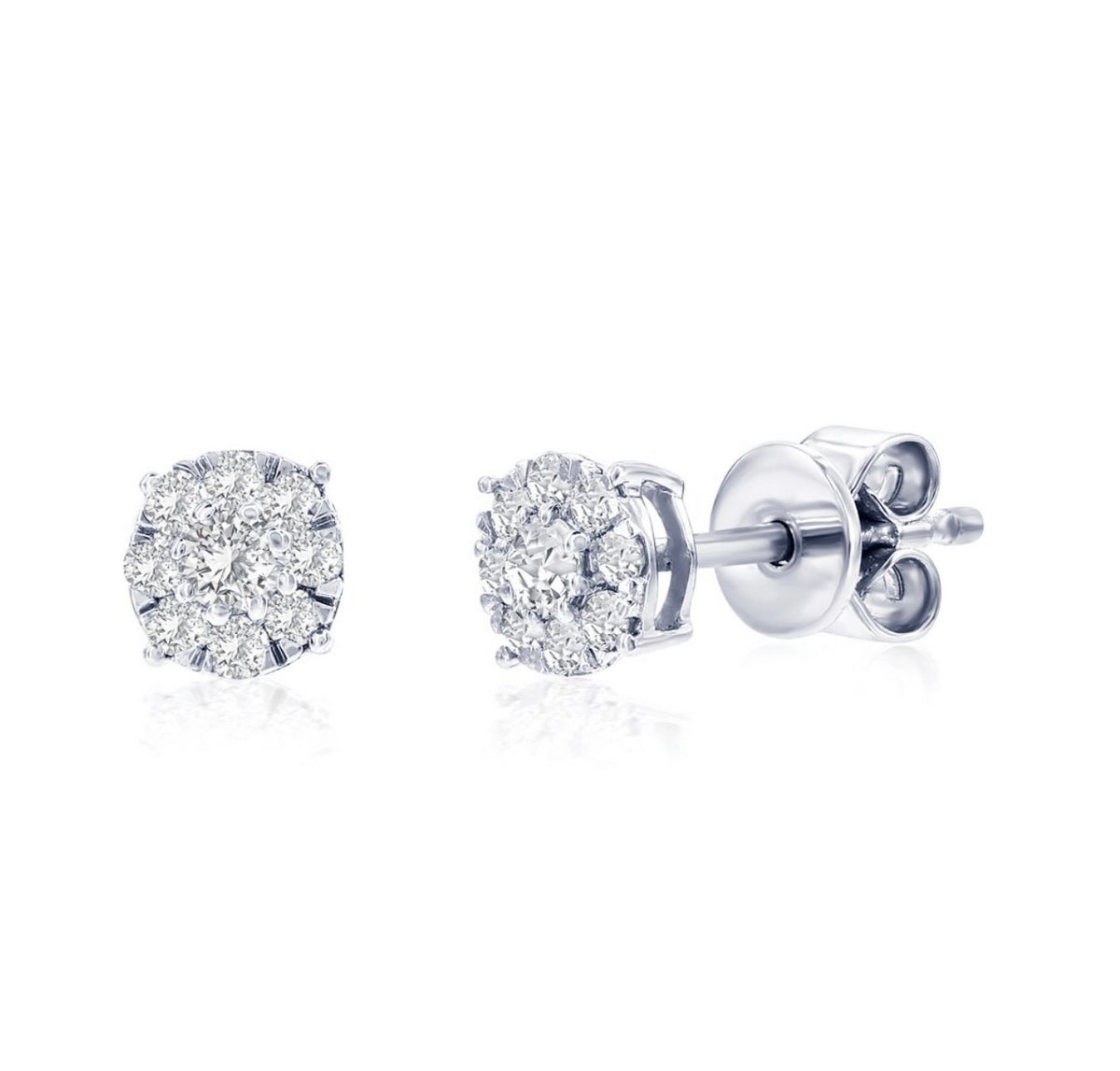 Sterling Silver, 0.26cttw Lab-Grown Diamond, 5mm Studs - (18 Stones)
