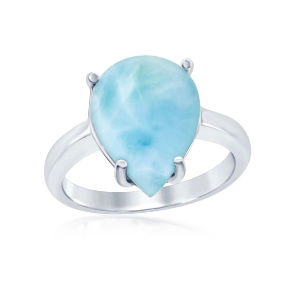 925 Sterling Silver Larimar Ring