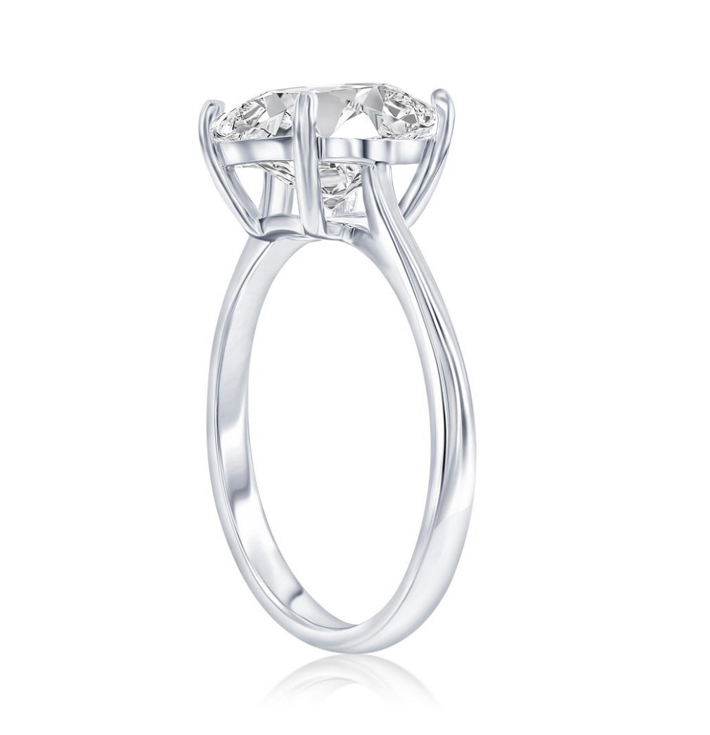 Sterling Silver, 9mm Square Solitaire Ring