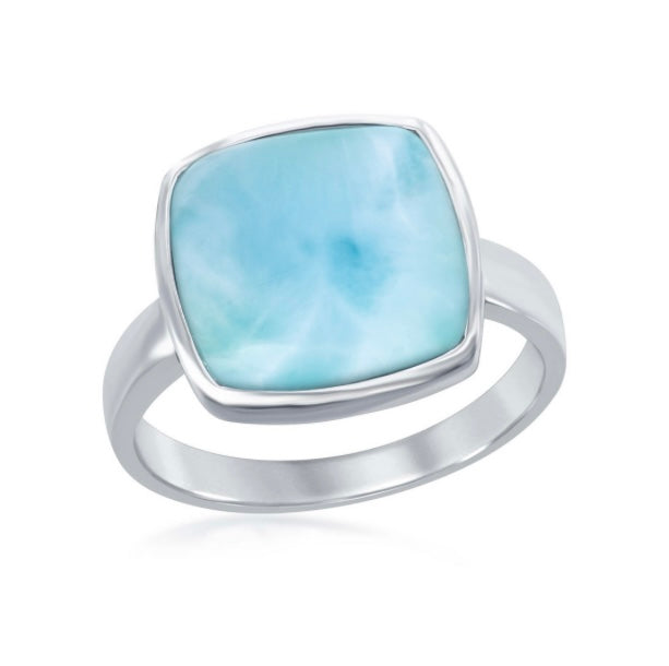 925 Sterling Silver Larimar Ring