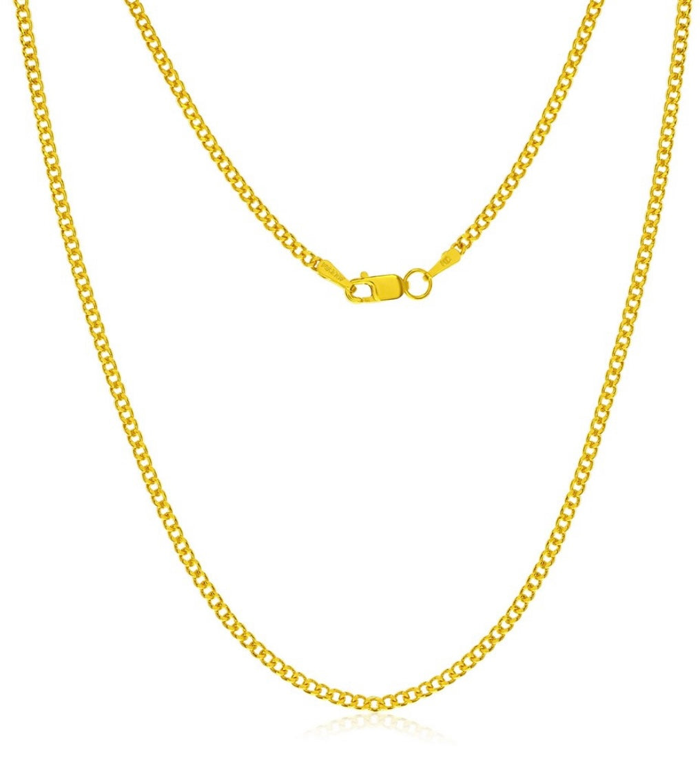 14K Yellow, Gold Filled (14/20 GF) 2mm Cuban Chain