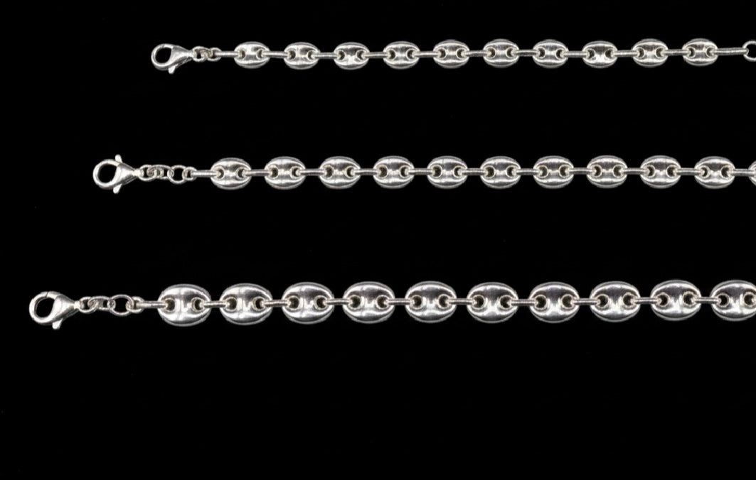 925 sterling silver puffed Gucci chain