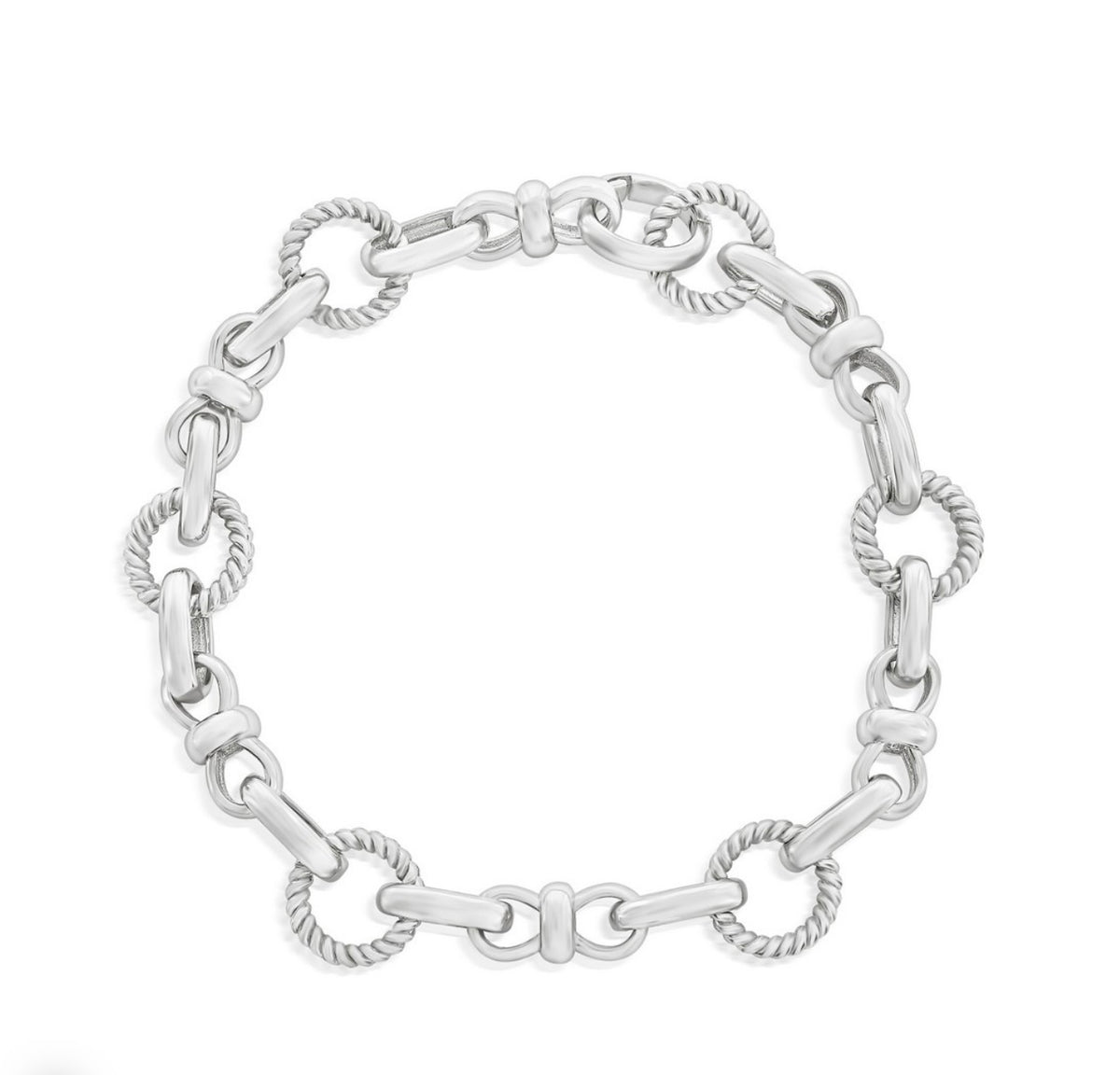 Sterling Silver, Circle & Infinity Design Bracelet