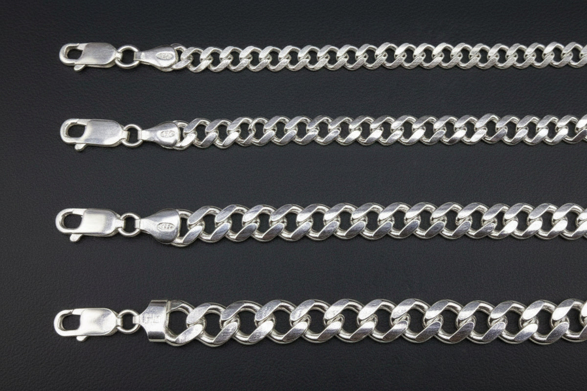925 solid sterling silver Monaco chains