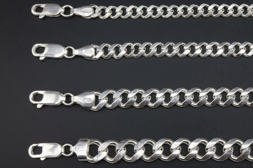 925 solid sterling silver Monaco chains