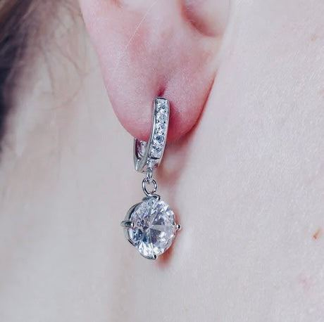 Dangling huggie hoop Earrings