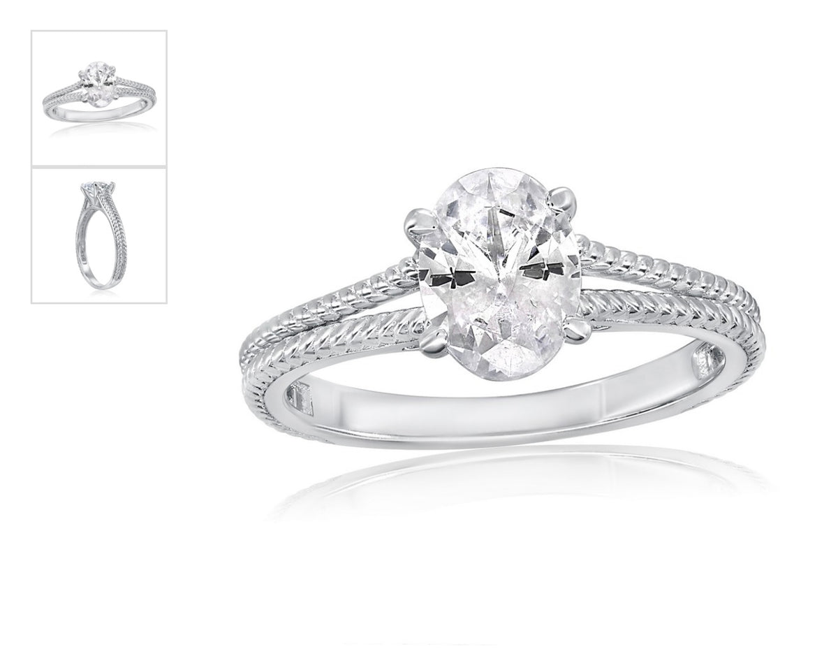 Sterling Silver, Square Solitaire Engagement Ring
BRIDAL JEWELRY