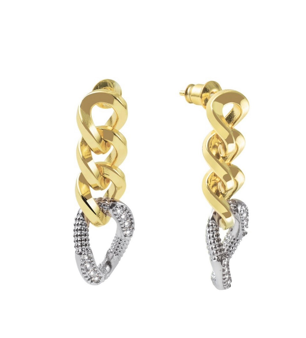 Designer Two Tone Earring - Made in Italy