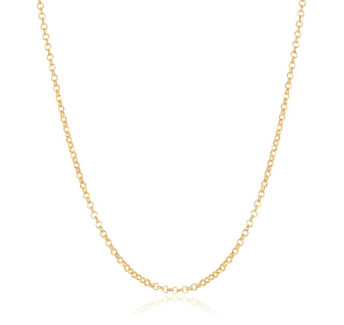 Sterling Silver, 0.9mm D-C Cable Chain - Gold Plated