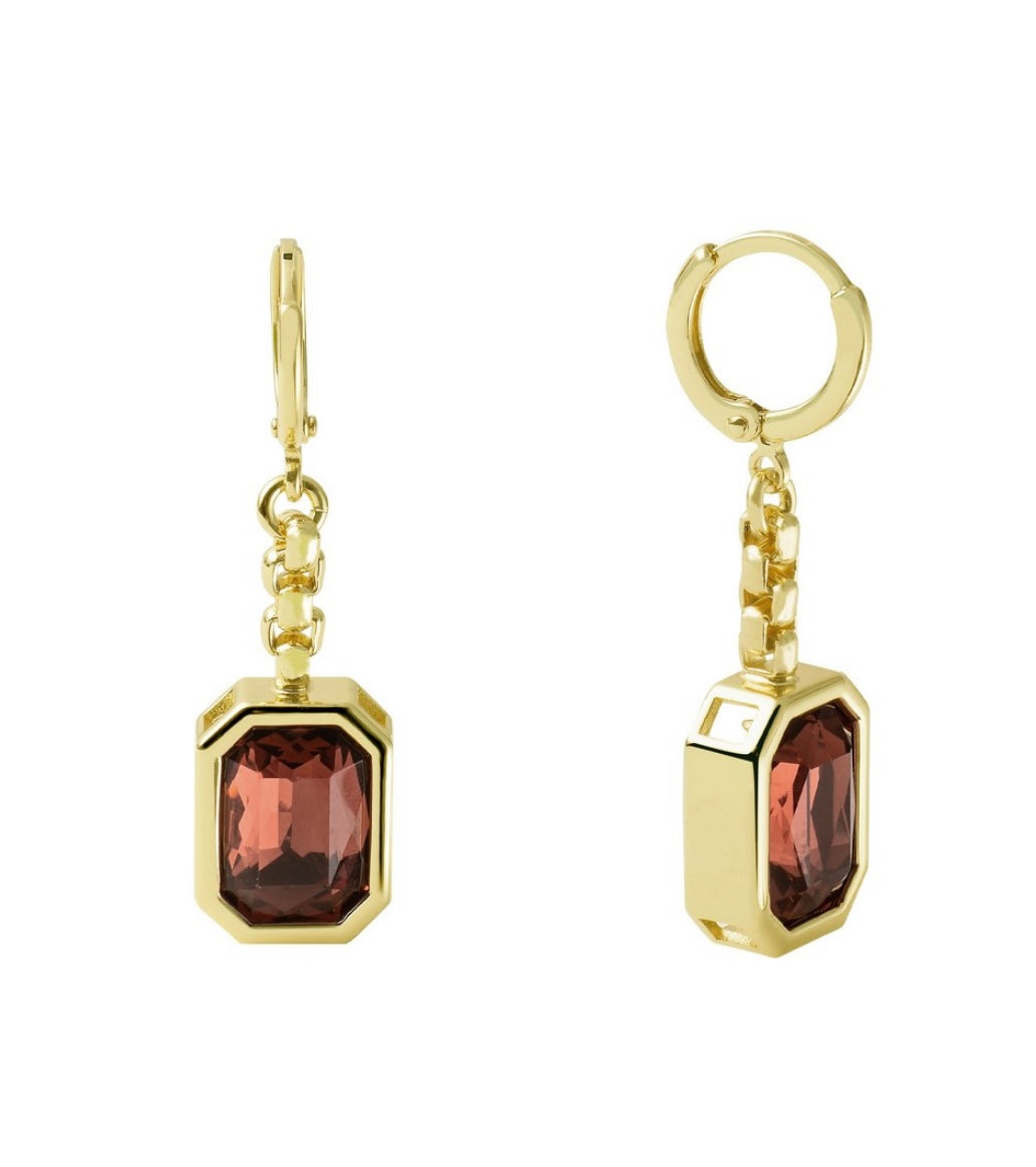 Designer Dangle Earring in Brown Crystal - Made in Italy