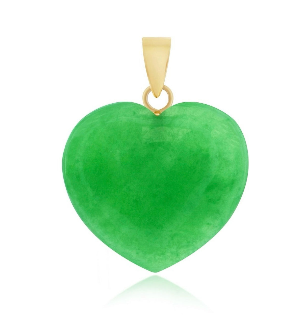 14K  Real Gold Jade Heart Pendant