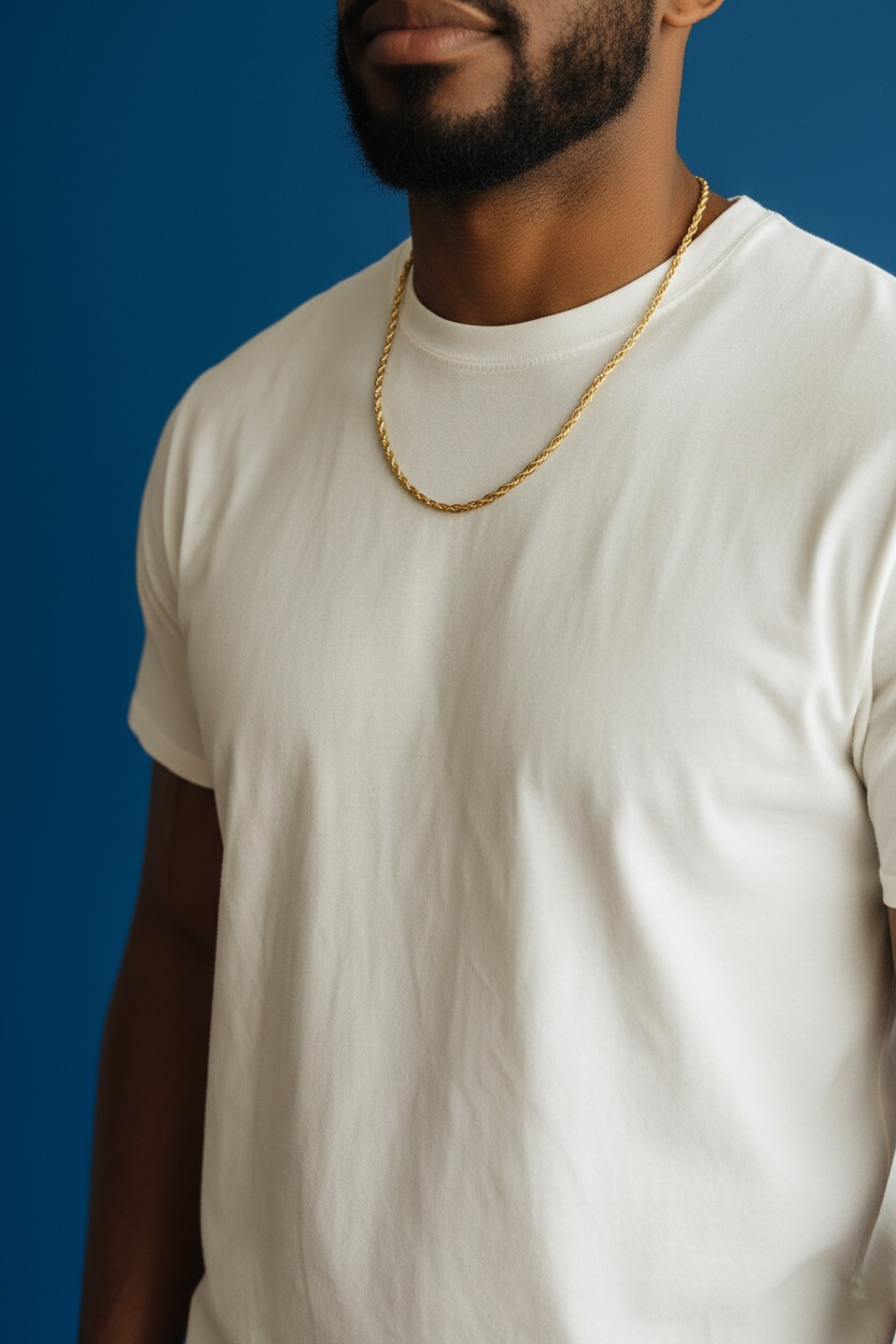 925 Solid Sterling Silver, Solid Diamond-Cut 3mm Men’s Rope Chain