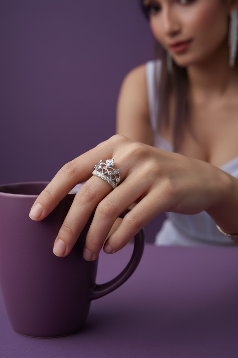 Sterling Silver Crown Shaped Ring