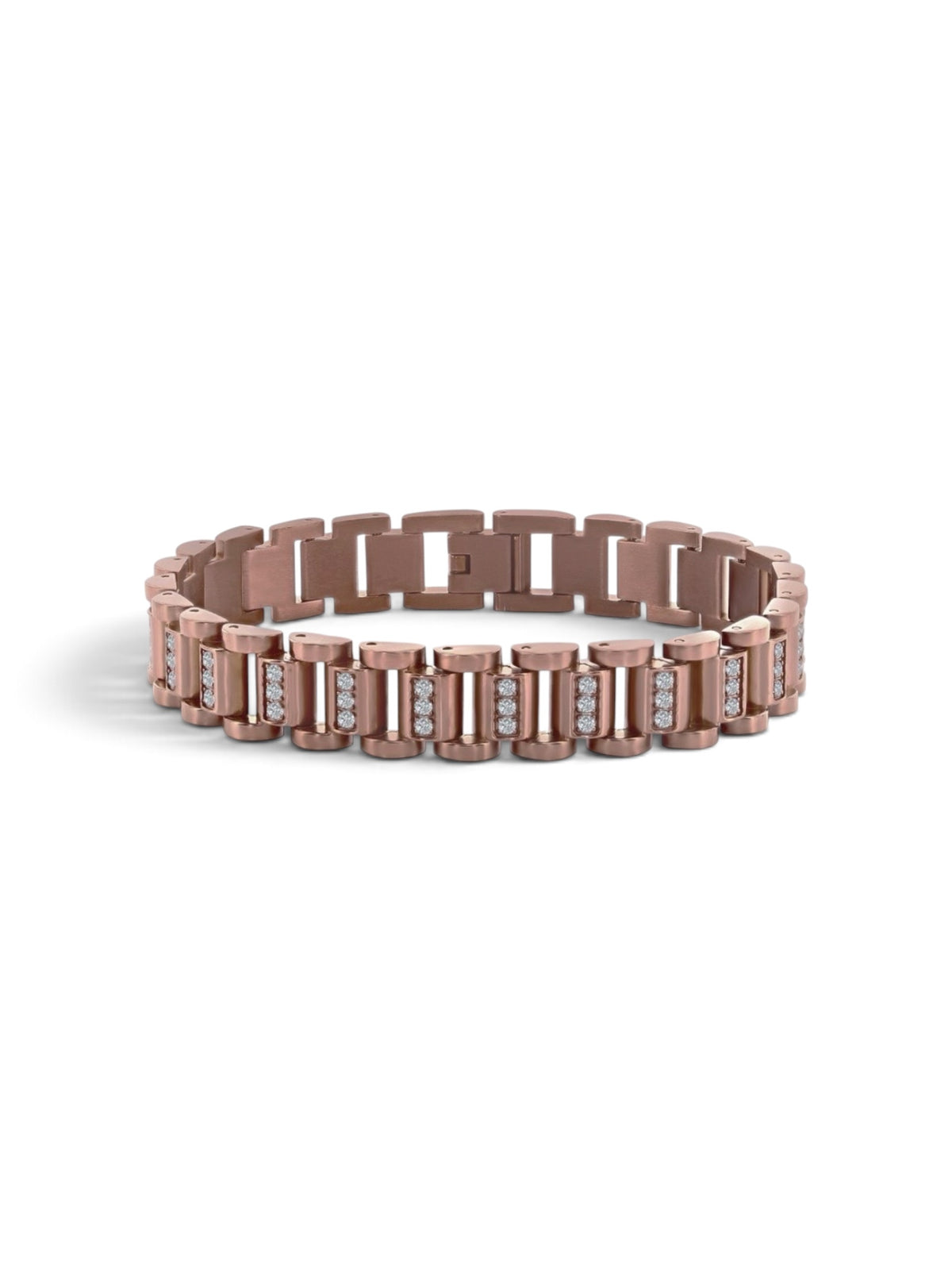 Stainless Steel Linked Men’s Bracelet Copper Plating 8.5”