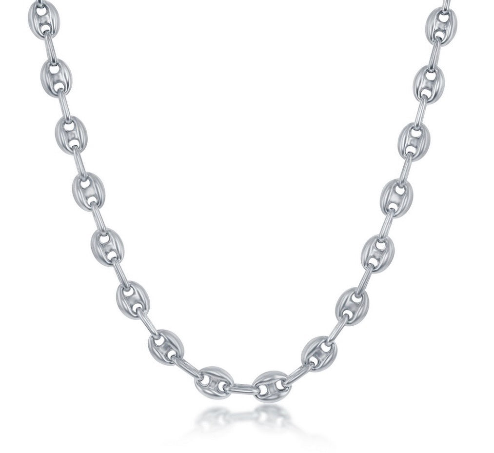 Sterling Silver, 6mm Puffed Marina Chain