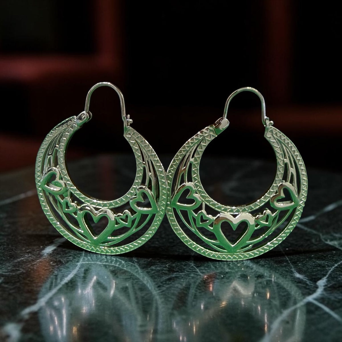 925 solid sterling silver Cuban hoops