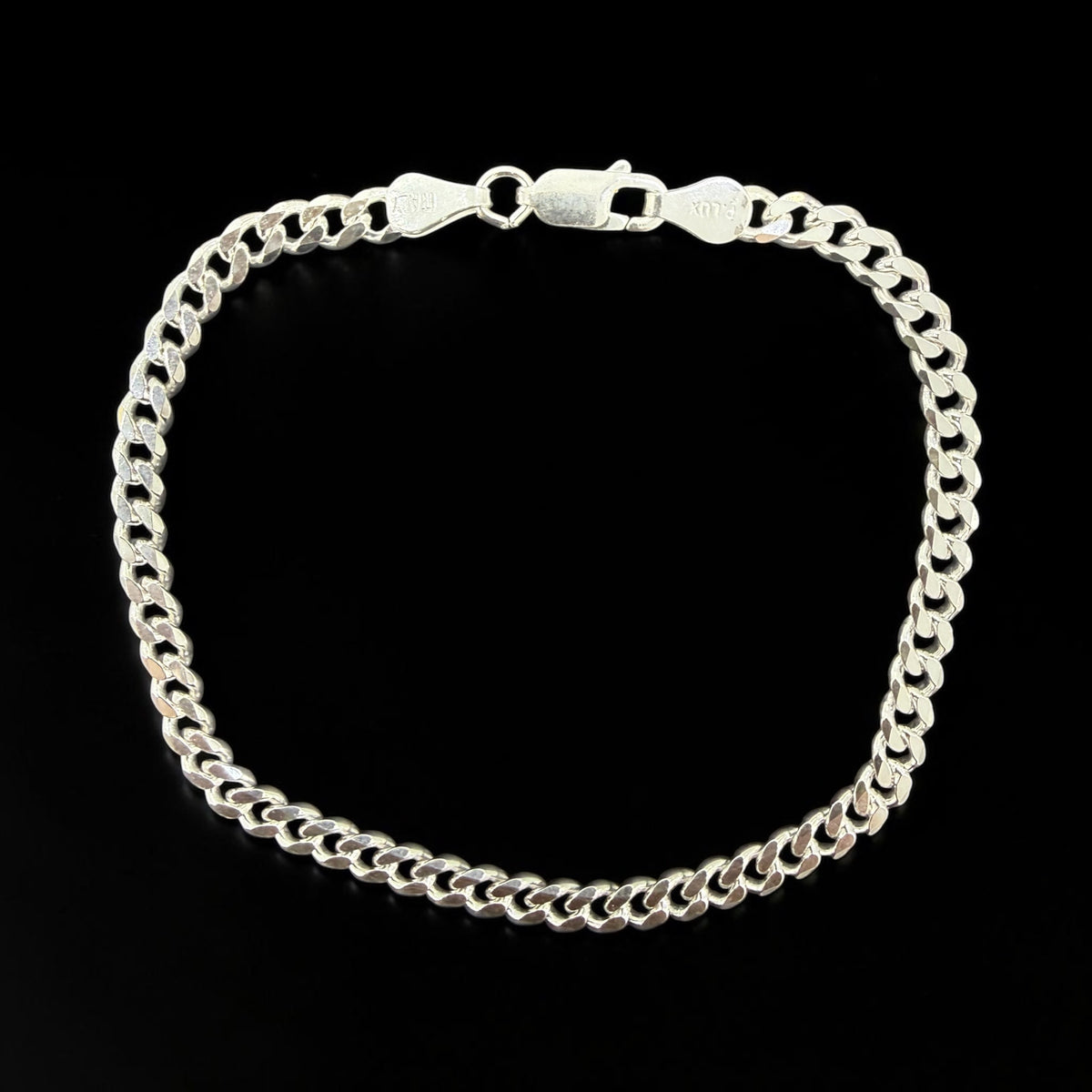 925 solid sterling silver bracelet 4mm unisex