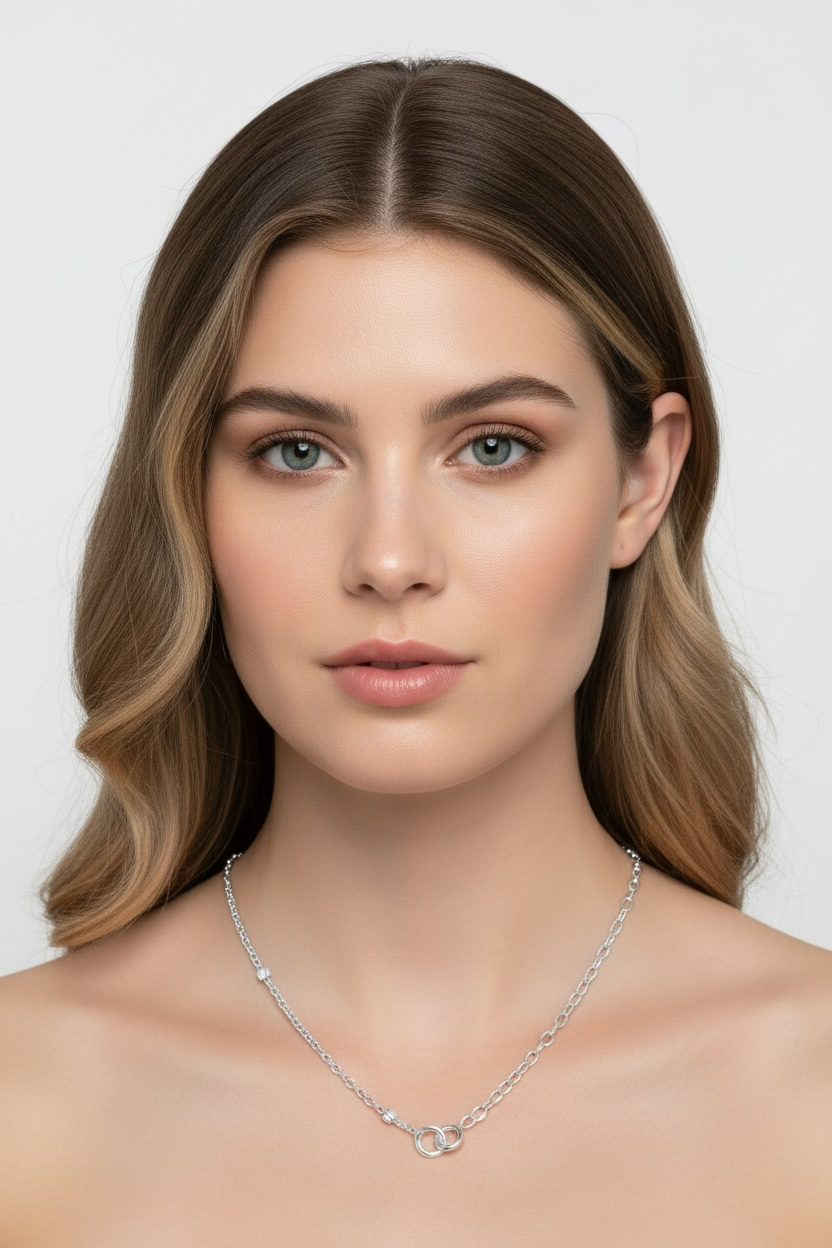 Sterling Silver Half Cable & Beads by the Yard Chain