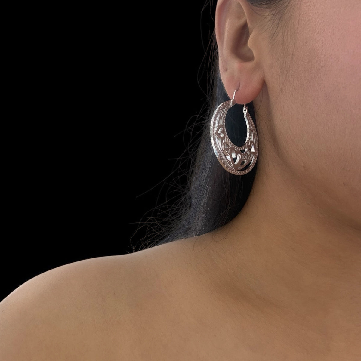 925 solid sterling silver Cuban hoops