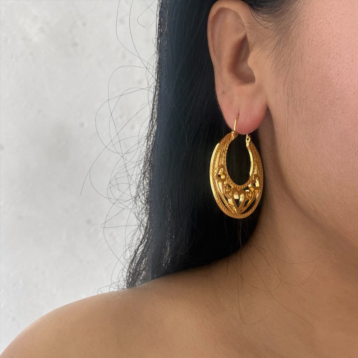 925 solid sterling silver Cuban hoops gold