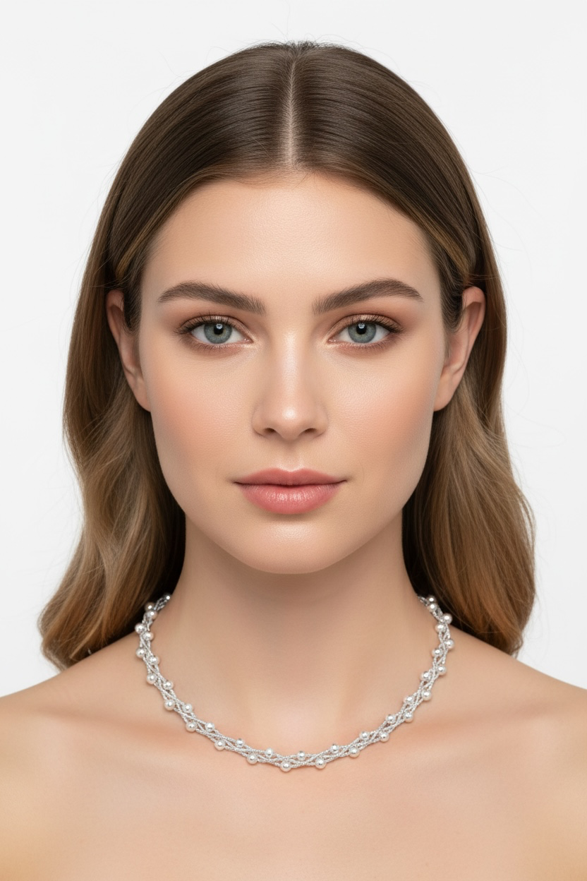 Sterling Silver Braided Snake Chain with beads