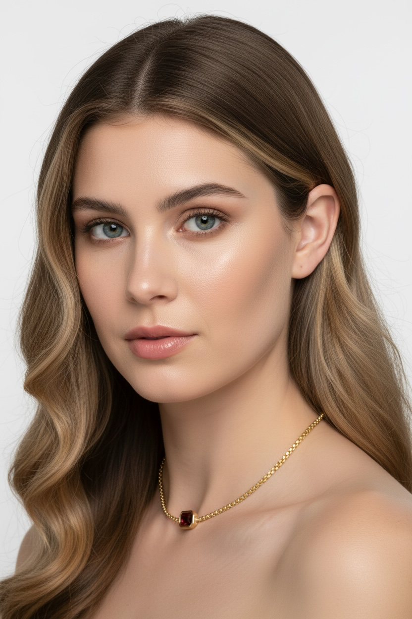 Designer Brown Crystal Necklace - Made in Italy