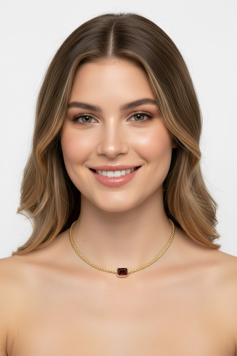 Designer Brown Crystal Necklace - Made in Italy