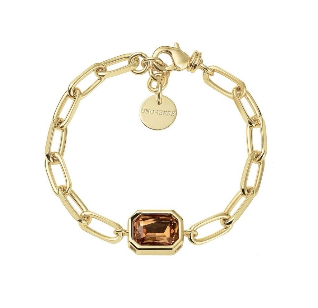 Designer Bracelet - Made in Italy in Brown Crystal